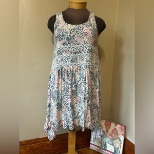 ARIAT Women's Size M Sweet Spring Dress Lace Stretch Ruffle Asymmetrical Hem